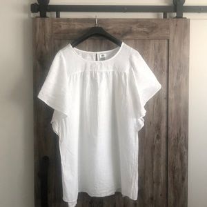 Old Navy White (L) 100% Cotton Fully Lined Dress